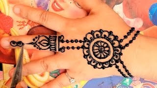 ᴴᴰ DIY tutorial simple beautiful henna mehndi art step by step [upl. by Namielus712]