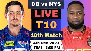 Live Delhi Bulls vs New York Strikers  DBL vs NYS Live 18th T10 Match Abu Dhabi T10 League 2023 [upl. by Brunell438]