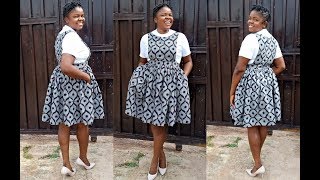 Slay in this gorgeous and trendy pinafore dress how to cut and sew The needle woman [upl. by Zoilla114]