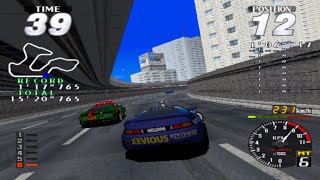 Rave Racer  Namco System 22  Advanced  5 Blue Car  Extra Mode  Full Race [upl. by Tamqrah]