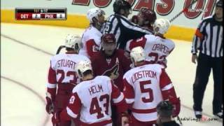 Nicklas Lidstrom gets hit by Taylor Pyatt 041811 [upl. by Calvin]