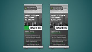 Awesome Roller Banners Design Tutorial  Adobe Photoshop CC [upl. by Sarene]