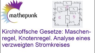 Kirchhoffsche Gesetze Maschenregel Knotenregel Analyse eines verzweigten Stromkreises [upl. by Shedd377]