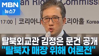 탈북외교관 김정은 외교 문건 공개 quot탈북자 매장 위해 여론 작전 펼쳐라quot MBN 뉴스7 [upl. by Enelrak375]