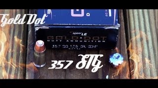 Speer Gold Dot 125gr 357 SIG Ballistics Gel Test amp Review HD [upl. by Chevalier351]