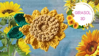 Girasol 3D 🌻 tejido en Crochet [upl. by Lexi156]