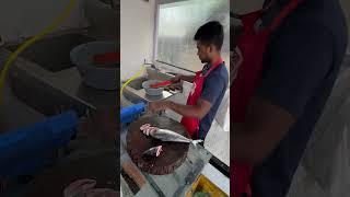 Fresh Surmai Cutting fishcutting fish surmaifish [upl. by Airdnat579]