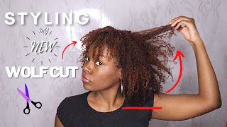 STYLING My NEW WOLF CUT on My Type 4 Natural Hair [upl. by Hairim]