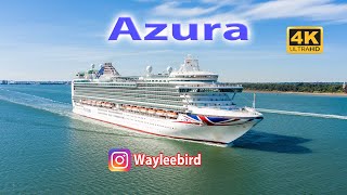 Azura cruise ship Leaving Port of Southampton [upl. by Atinram]