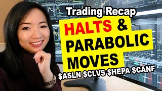 Day Trading Stock Halts amp Parabolic Moves ASLN HEPA JAN CLVS CCXI [upl. by Atipul]