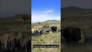 quotUnbelievable Lion vs Buffalo Battle  Friends Stand By as Hyenas Lurkquot [upl. by Duane]