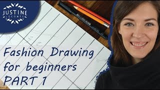 How to draw  TUTORIAL  Fashion drawing for beginners 1  Justine Leconte [upl. by Pokorny359]