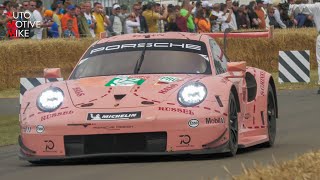 Porsche 991 RSR NA FlatSix Engine AMAZING Sounds at Goodwood FOS [upl. by Arrekahs]