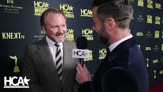 Rian Johnson interview  2023 HCA Film Awards [upl. by Yedorb]