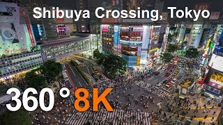 360 video Shibuya Crossing Tokyo Japan 8K video [upl. by Laroy481]