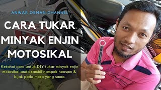 Cara tukar minyak enjin motosikal Kriss MR1 complete guide  DIY Automotif [upl. by Einaej]