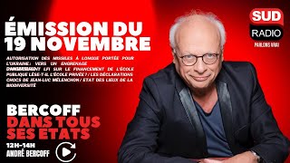 Bercoff dans tous ses états  Émission du 19 novembre [upl. by Anivel]