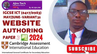 IGCSE ICT 04170983 Paper 3 Website Authoring May June 2024 Variant 32  Microsoft Expression Web [upl. by Ailegnave]