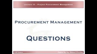 PMP Preparation  12 Procurement Management ًQuestions [upl. by Saimon]