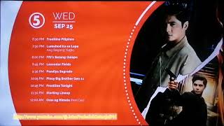 TV5 Wednesday evening Schedule September 25 2024 [upl. by Nirrad937]