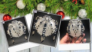 DIY Beaded Christmas Ornament  Seed Bead Tutorial  Free Beading Patterns [upl. by Husain]