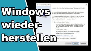 Wiederherstellungspunkt setzen amp Windows wiederherstellen  Anleitung [upl. by Nnaycart]