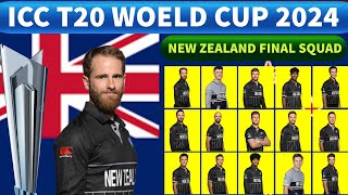 ICC T20 World Cup 2024 New Zealand  New Zealand Final Squad  T20 World Cup 2024  Yamin Sports [upl. by Ayik]