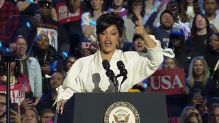 Cardi B speaks at Kamala Harris rally in Milwaukee [upl. by Haik598]