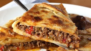 SIN MASA Empanada de carne hecha con tortillas de trigo Más fácil imposible [upl. by Earej]