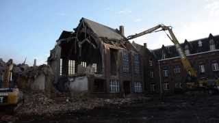 Afbraak kapelvleugel klooster Missionarissen van het Heilig Hart Walfergem Asse [upl. by Debee463]