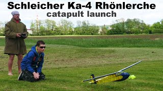 Schleicher Ka4 Rhönlerche  catapult launch  mini scale 18 RC glider  Hranice 2021 [upl. by Irving]