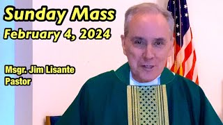 Sunday Mass  February 4 2024  Msgr Jim Lisante Pastor Our Lady of Lourdes Church Massape [upl. by Karilynn]