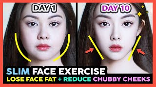 🥇BEST FACE EXERCISES TO LOSE FACE FAT FAST  REDUCE CHUBBY CHEEKS  GET A SLIM FACE IN 10 DAYS [upl. by Eimot453]