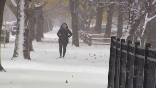 Chicagoland welcomes seasons first snowfall [upl. by Byrne]