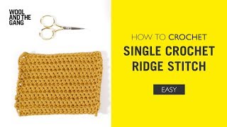 How To Crochet Single Crochet Ridge Stitch [upl. by Yenoh]