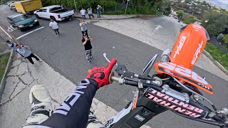 Dirt Bike vs Los Angeles Steepest Street [upl. by Natala620]