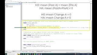 SAS PROC TTEST Paired ttest [upl. by Ahsotal]