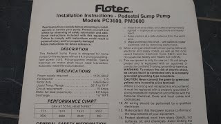 13 HP Flotec pedestal sump pump wattage usage [upl. by Eendyc]