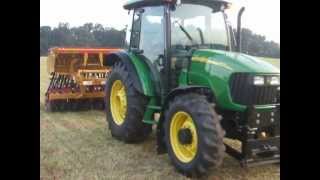 john deere 5525 with haybuster notill seed drill [upl. by Horwitz61]