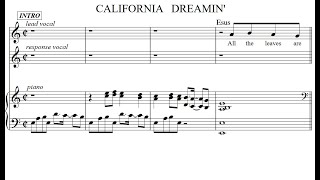 CALIFORNIA DREAMIN Sheet MusicSing Play AlongBacking Track PianoLyricsChords [upl. by Animrac]