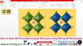 How to draw 3D Perovskite Crystal Structure using Microsoft Powerpoint [upl. by Eimarrej]