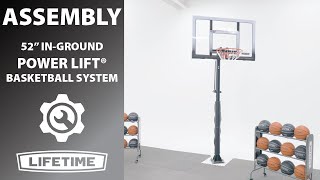 Lifetime 52quot InGround Power Lift Basketball System  Lifetime Assembly Video [upl. by Aihsrop745]