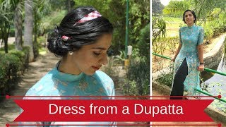 Old Dupatta into new Maxi Dress  New Style Kurti [upl. by Shannah720]