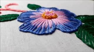 Hand embroidery Button hole stitch  Button hole flower design [upl. by Mixam]