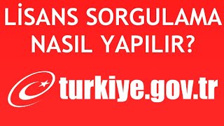 EDevlet Lisans Sorgulama Nasıl Yapılır [upl. by Vasili217]