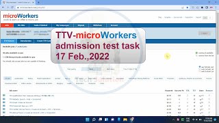 TTV microworkers admission test task 17022022 [upl. by Beaufert]