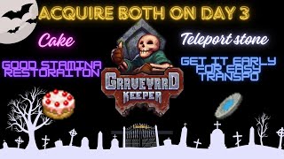 Graveyard Keeper HOW TO Acquire Cake and Teleport Stone on DAY 3 [upl. by Ulphi]