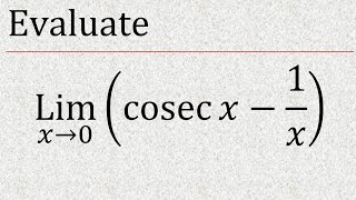 Evaluate limx→0 cosecx1x  limit x tends to 0 cosecx1x  ∞∞ form  indeterminate form [upl. by Nyram506]