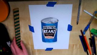 Drawing a Heinz Beanz Can [upl. by Drawe]