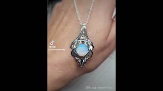 💎Eoven💫AAA Ethiopian opal celestial fantasy handmade sterling talisman pendant [upl. by Rawdan]